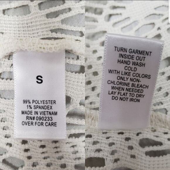 Kirra Cream & Gold Metallic Mesh Tank Top Small - Picture 7 of 7